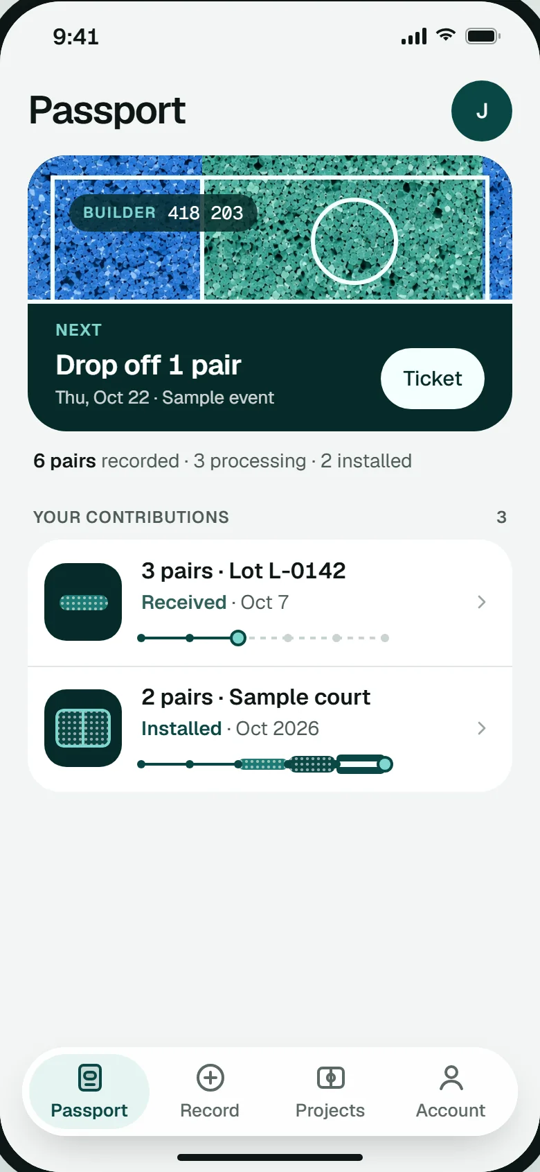 The BUILD THE LOOP Passport on a phone.