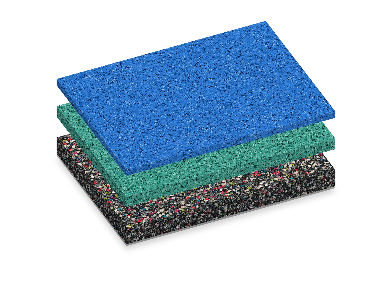 Layers of a sports surface.